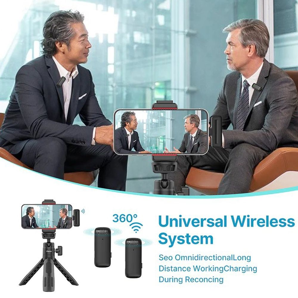 Ulanzi J12-L Wireless Microphon Set w/ two Transmitters for Lightning