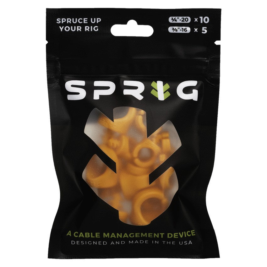 SPRIG Orange Value Pack; 10x 1/4”-20 Sprigs + 5x 3/8”-16 Big Sprigs