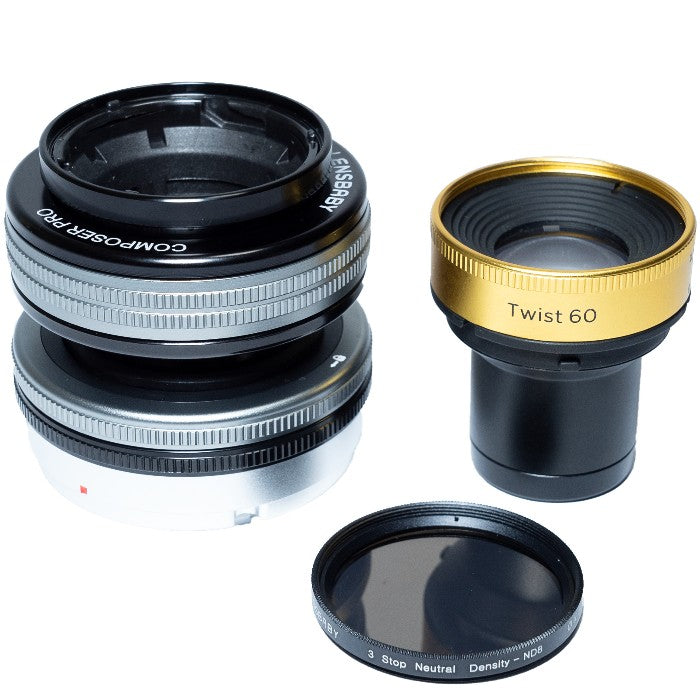 Lensbaby Composer Pro II w/ Twist 60 Optic + ND filter Canon EF