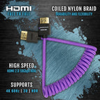 Kondor Blue Gerald Undone MK2 Full HDMI cable 12"-24" curled (purple)