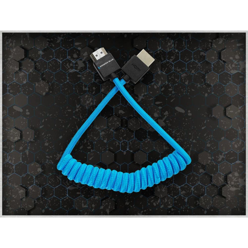 Kondor Blue Coiled Full HDMI Cable (12-24")