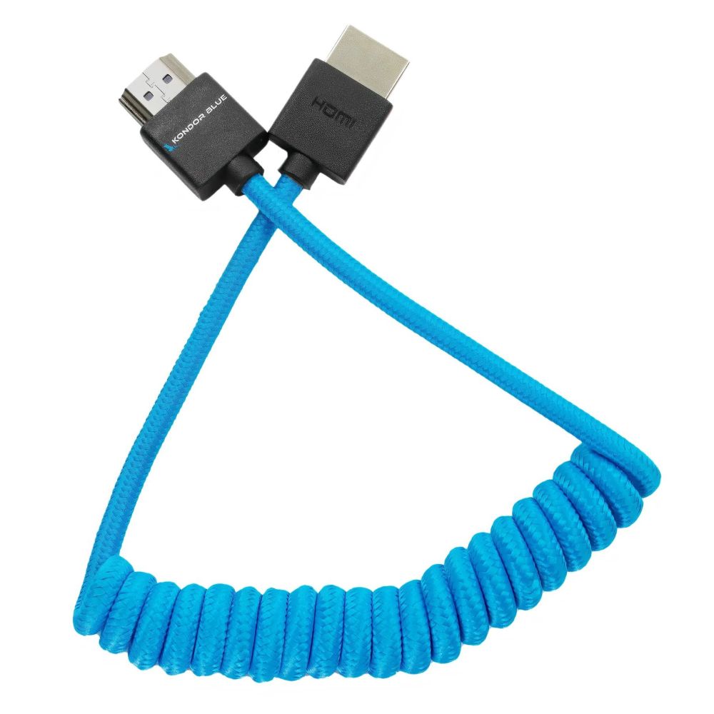 Kondor Blue Coiled Full HDMI Cable (12-24")