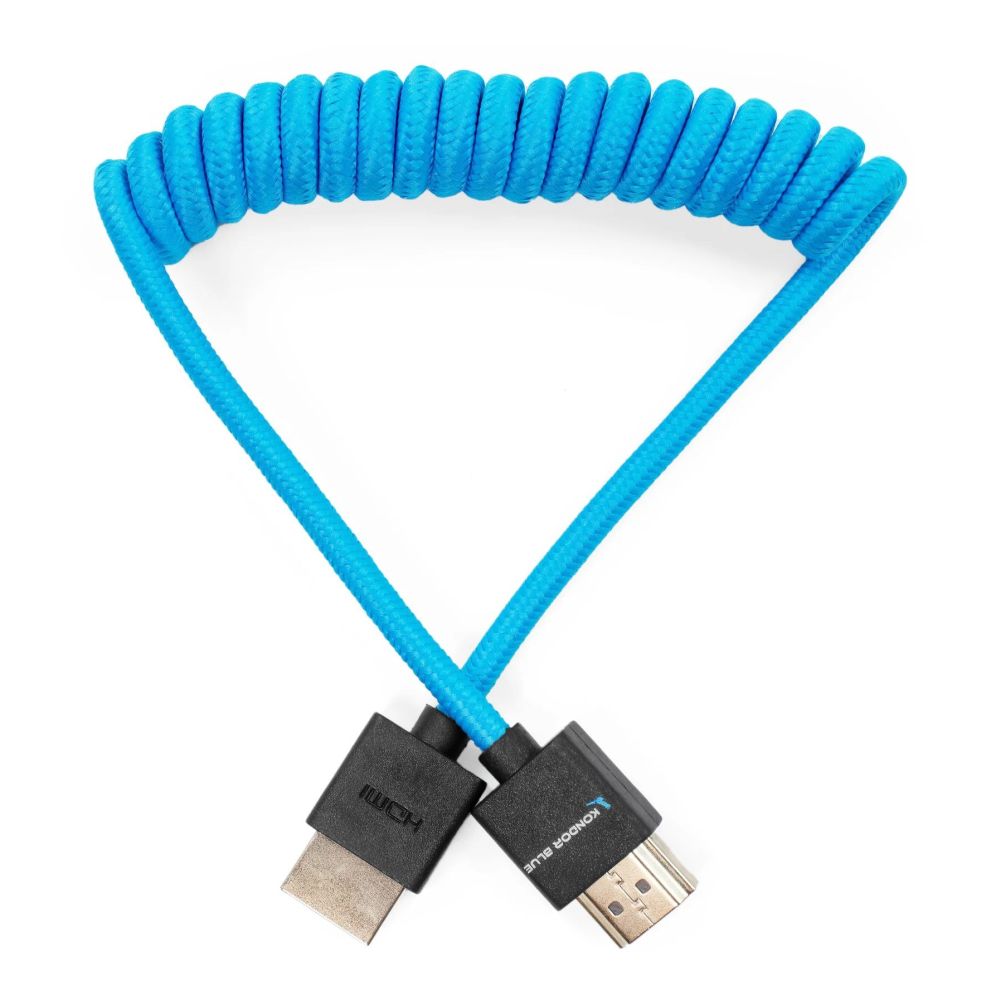 Kondor Blue Coiled Full HDMI Cable (12-24")