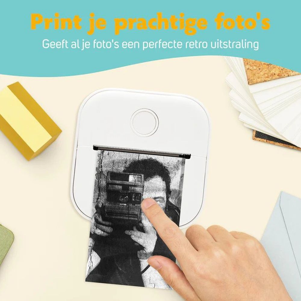 Pora&Co Mini photo printer for smartphone, white