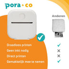 Pora&Co Mini photo printer for smartphone, white