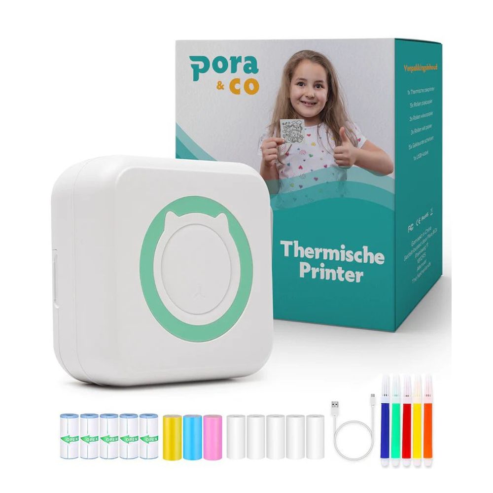 Pora&Co Mini photo printer for smartphone, green