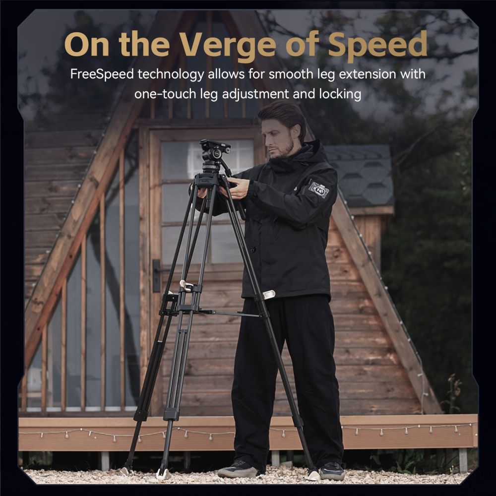 SmallRig 4465 Professional Fluid Head Tripod Kit
