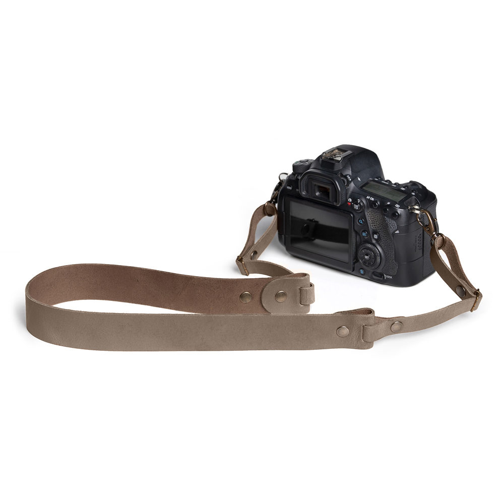 The Hantler Camera Neck strap Taupe / Brass