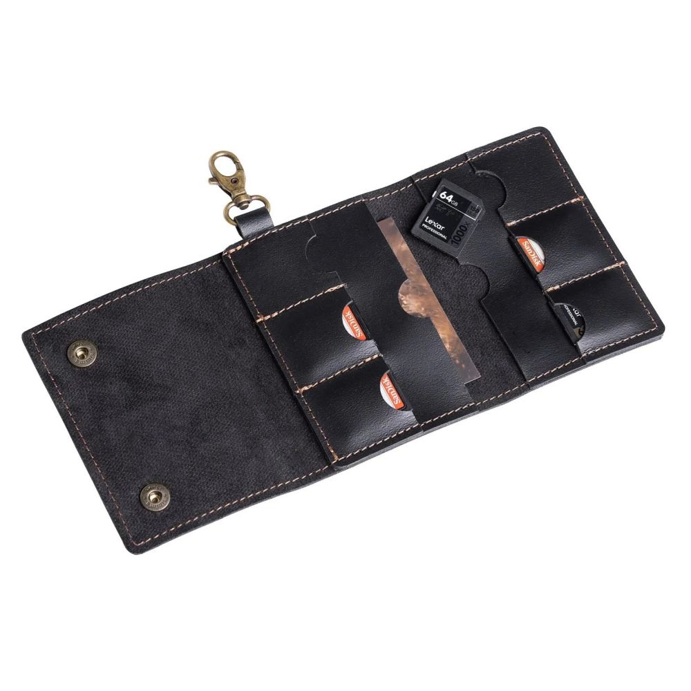The Hantler Memory card holder Black / Brass, 3x SD + 2x CF