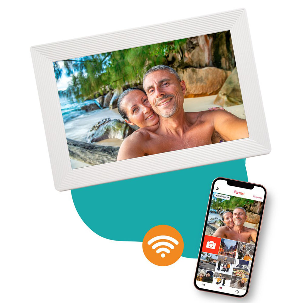 Pora&co Digital Photo Frame with WiFi & Frameo App 10 inch, white