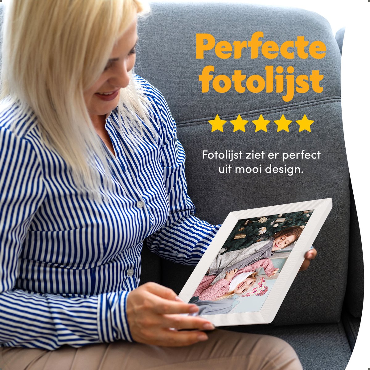 Pora&co Digital Photo Frame with WiFi & Frameo App 10 inch, white