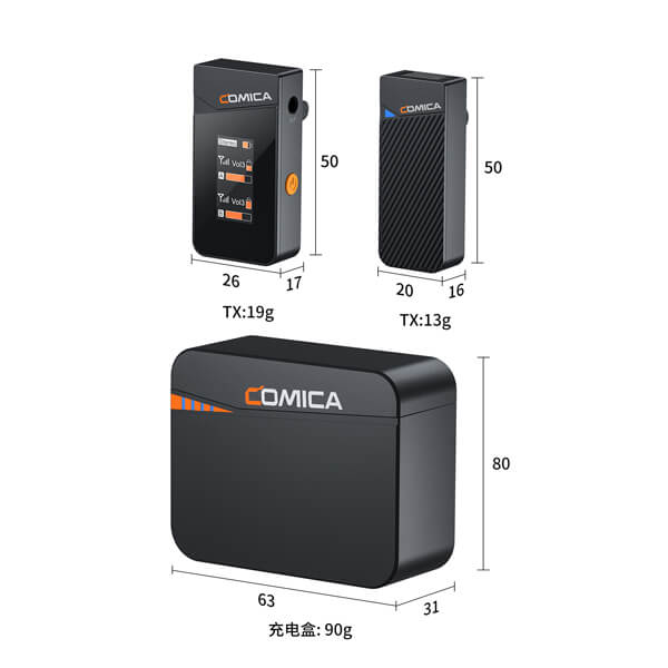 Comica 2.4G Mini Wireless Microphone - 2 transmitters + charging case