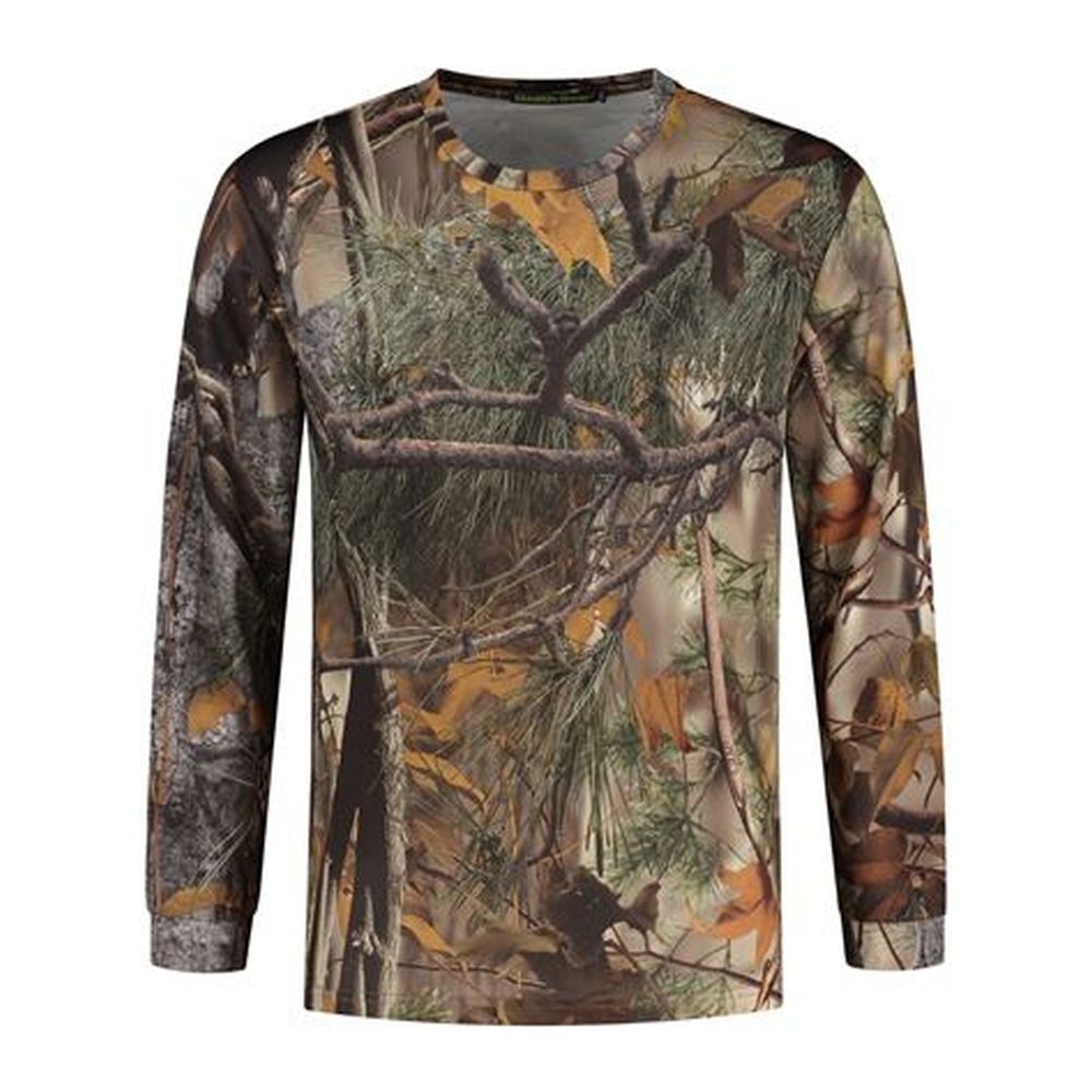 Stealth Gear T-Shirt Long Sleeve Camo Forest Print, Size M