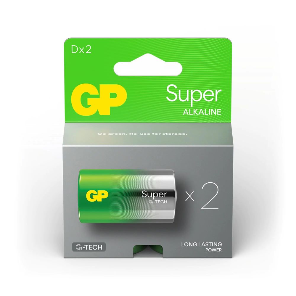 GP Super Alkaline D Mono battery large rod, blister 2