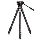 Benro Tortoise Carbon Tripod with S4PRO Video Head 34C Levelling Base