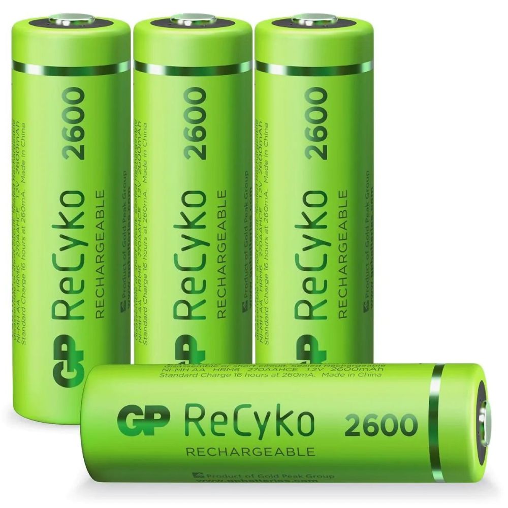 GP NiMH ReCyko AA 2600mAh 1.2V Rechargeable, 4 Pieces