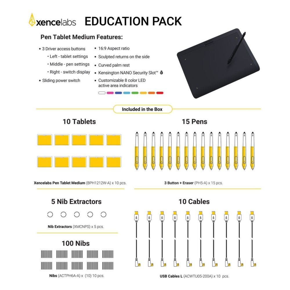 Xencelabs Pen Tablet M Education Pack
