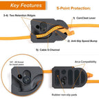 Tether Tools TetherGuard LeverLock & cable set, USB-C straight to USB-C angled, 9.4 m non-reflective black