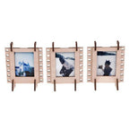 JollyLook 3 "Mini" photo frames, Natural wood