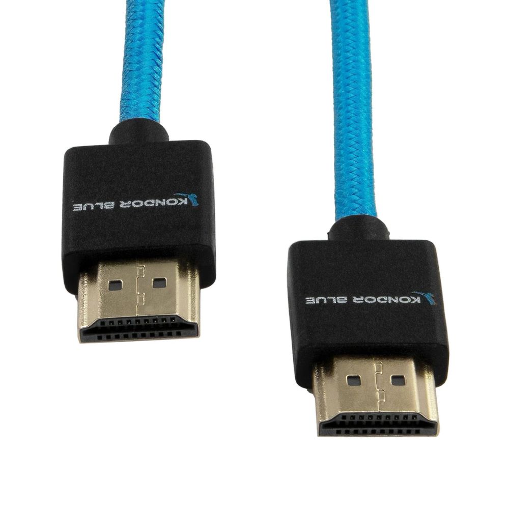 Kondor Blue HDMI to HDMI 16" thin braided cable for on-camera monitors