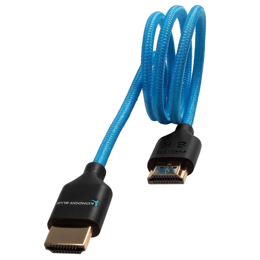 Kondor Blue 4K HDMI 2.0 Braided Blue Cable / 2 Feet