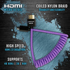 Kondor Blue Gerald Undone Micro HDMI to Full HDMI cable 12"-24" curled