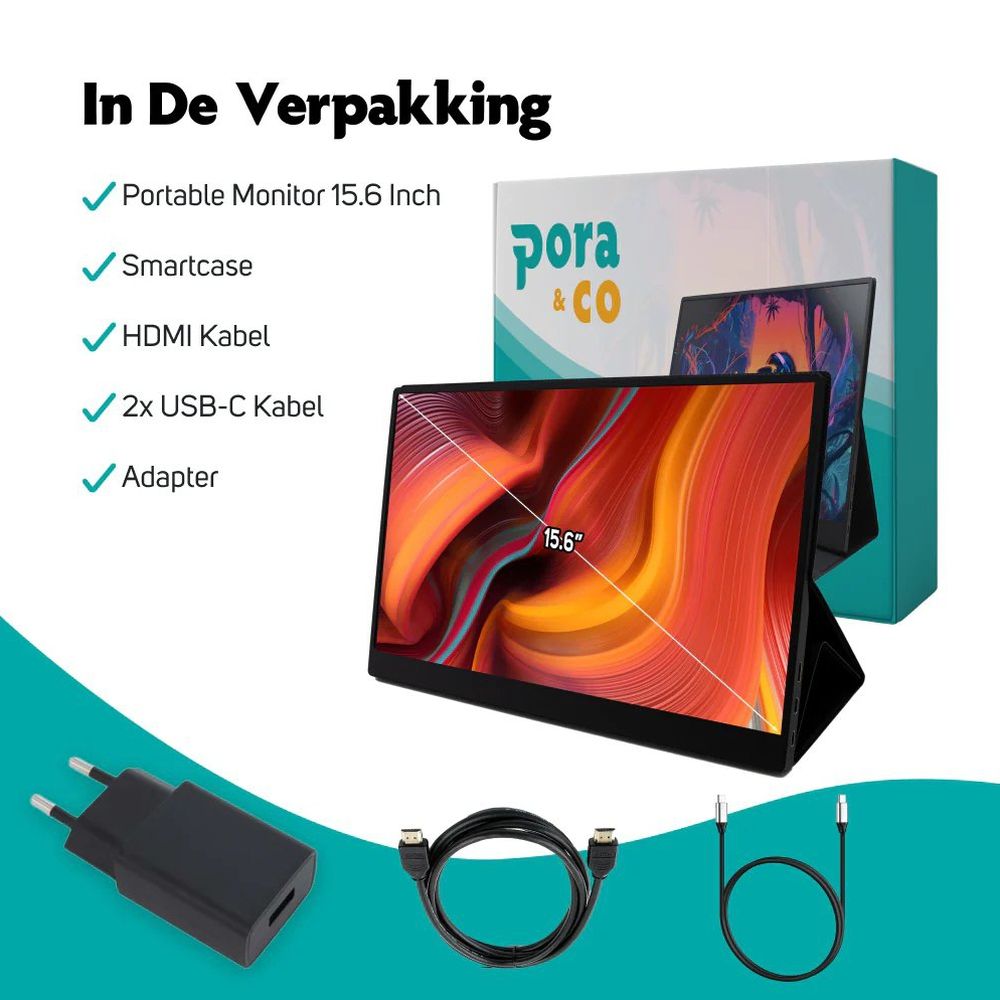 Pora&co Portable touchscreen monitor 15.6 inches