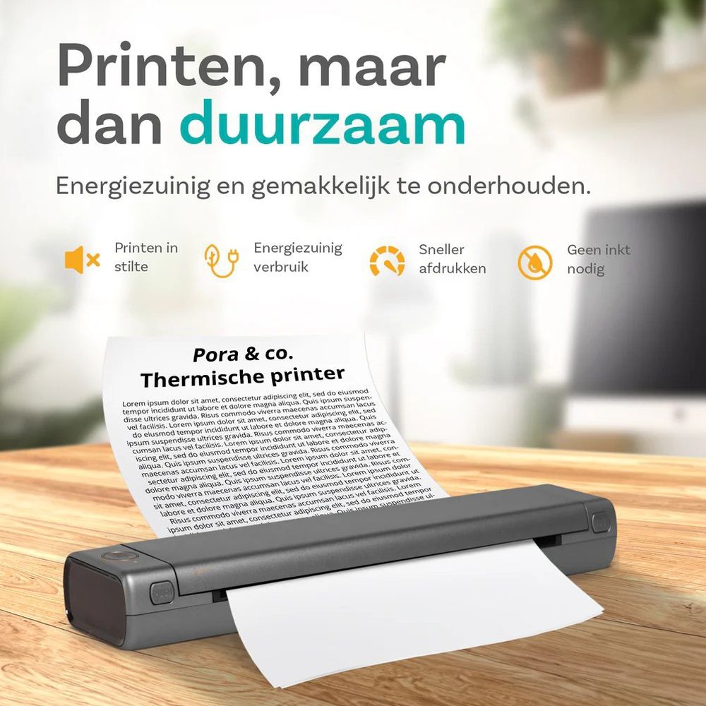 Pora&co Thermal A4 printer, grey