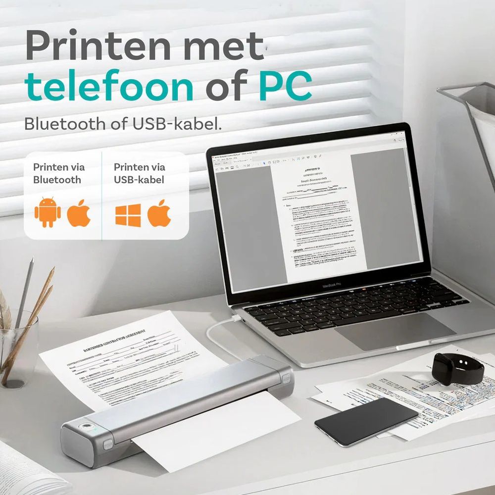 Pora&co Thermal A4 printer, grey