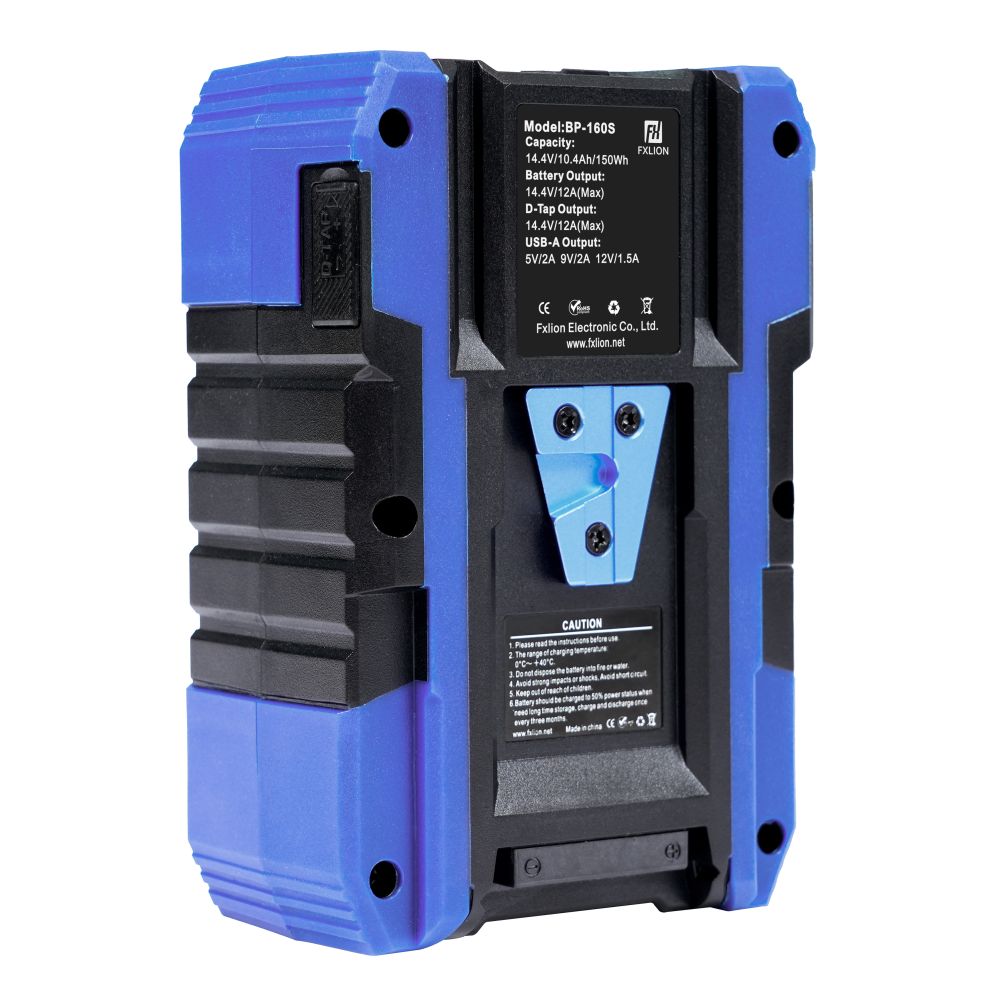 Fxlion Cool Black V-Mount Battery, 14.4V, 150Wh with USB, D-Tap