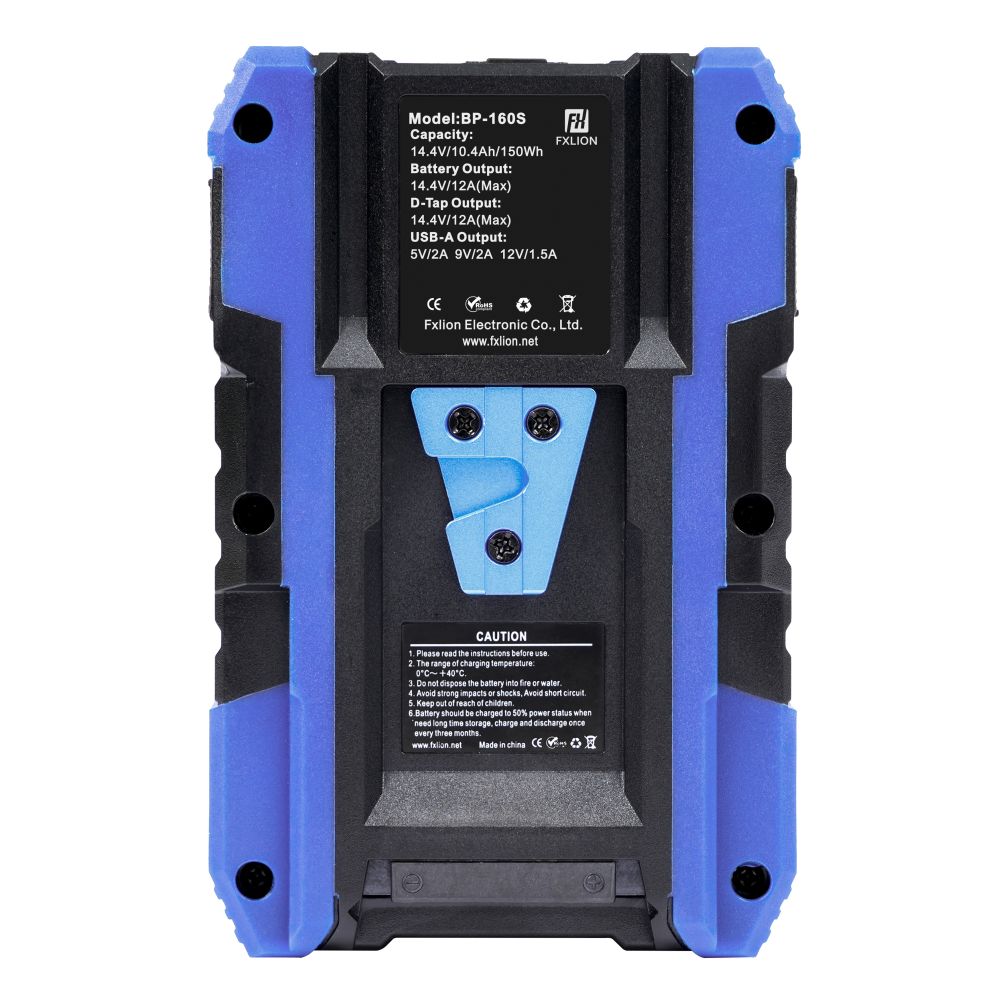 Fxlion Cool Black V-Mount Battery, 14.4V, 150Wh with USB, D-Tap