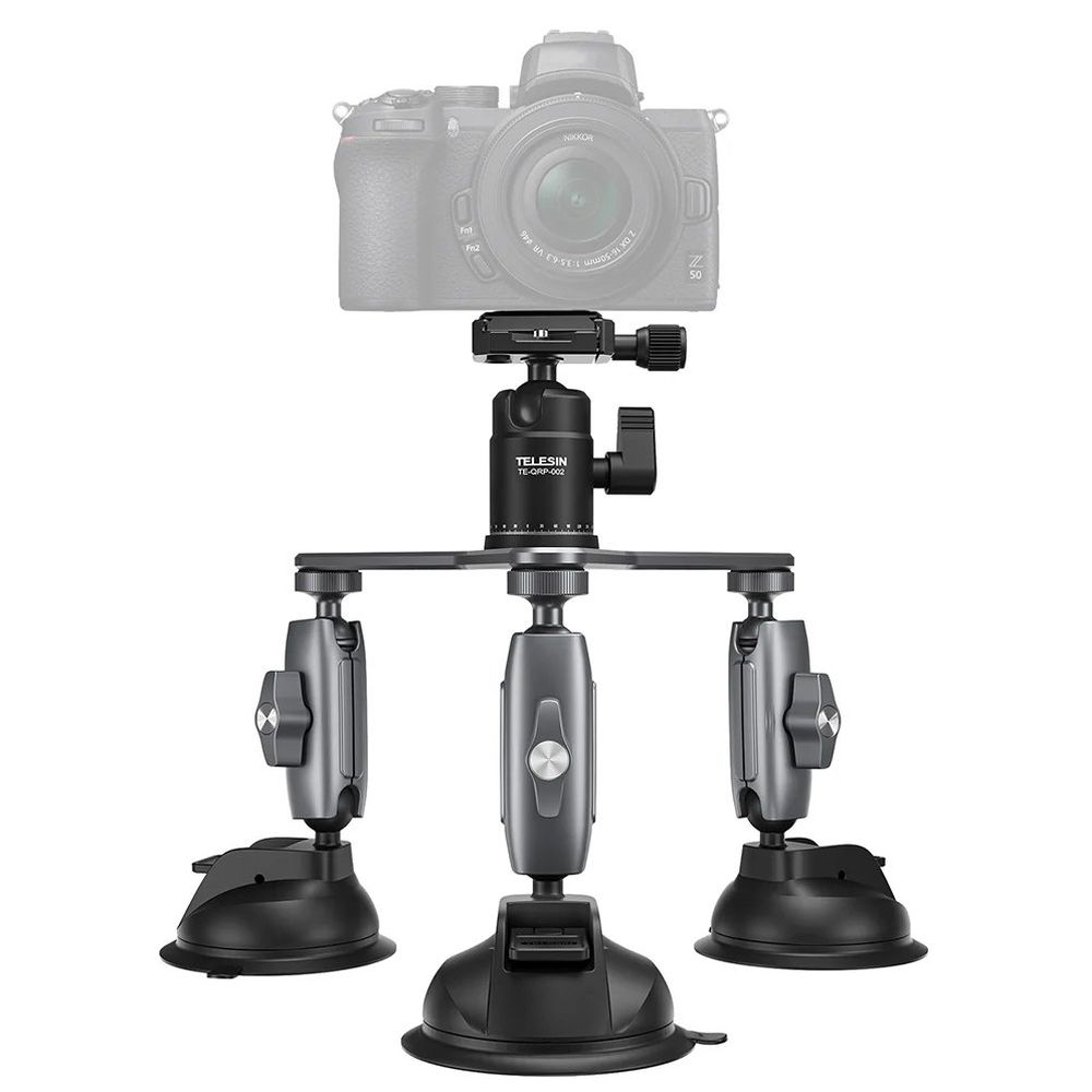 Telesin 3-Arm Suction Mount for GoPro+camera (with 3 suction cups)