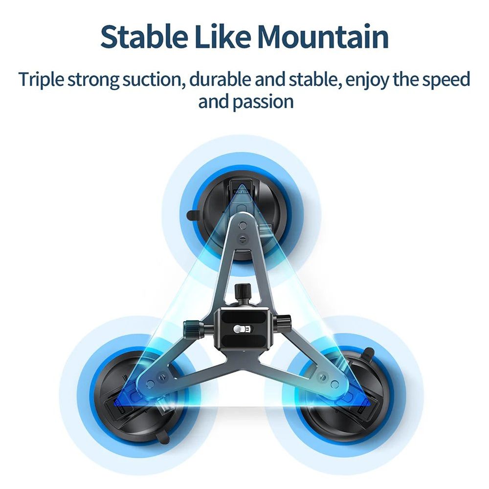 Telesin 3-Arm Suction Mount for GoPro+camera (with 3 suction cups)