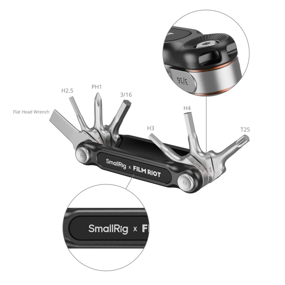 SmallRig x FILM RIOT 7-in-1 Folding Wrench Set with Multiple Angle Positioning (Green) 4812