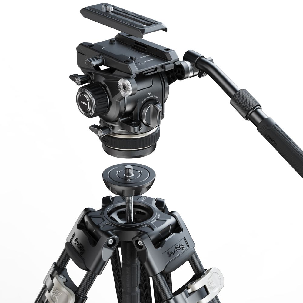 SmallRig 4463 Heavy-Duty Carbon Fiber Tripod Kit AD-120