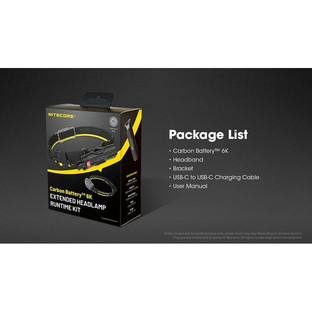 Nitecore Carbon Battery 6K Extended Headlamp Runtime Kit
