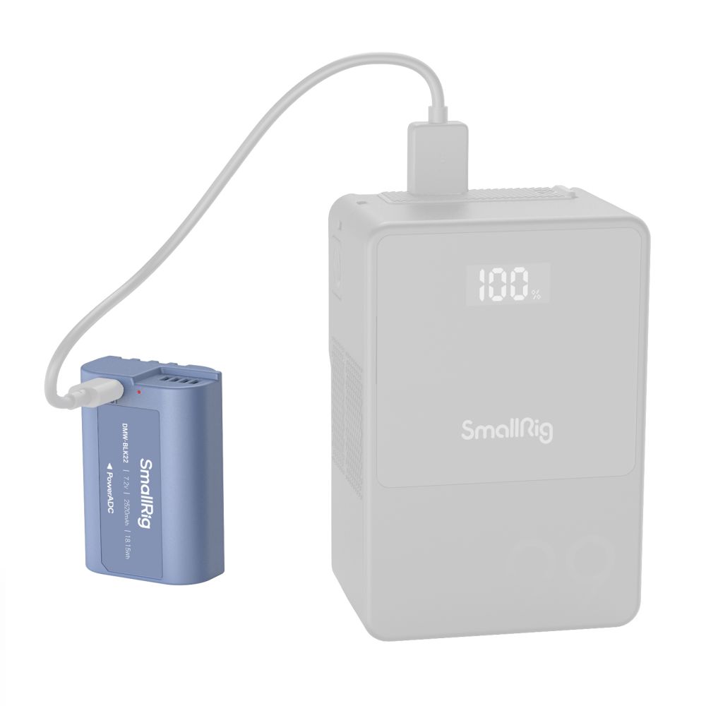 SmallRig 4906 DMW-BLK22 USB-C Rechargeable Camera Battery, blue