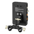 ZGCINE Tiltable V-mount Plate on 15mm rod mount