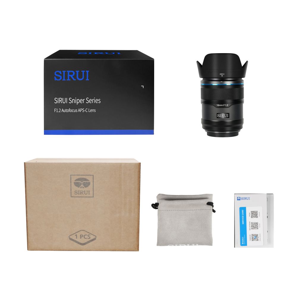 Sirui Sniper 16mm F1.2 APS-C/S35 Auto-Focus Lens (E Mount, Black, Carbon Fiber)