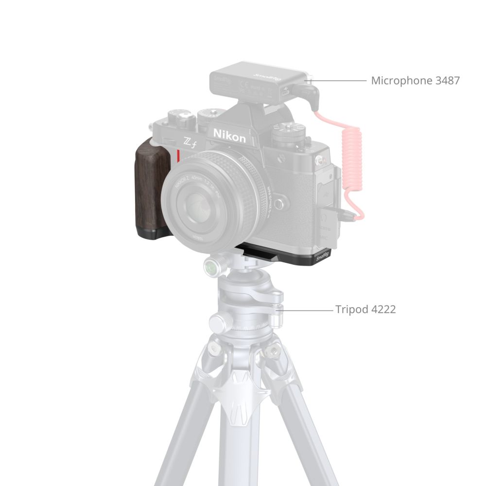 SmallRig 4801 L-Shape Mount Plate with Wooden Handle for Nikon Z f