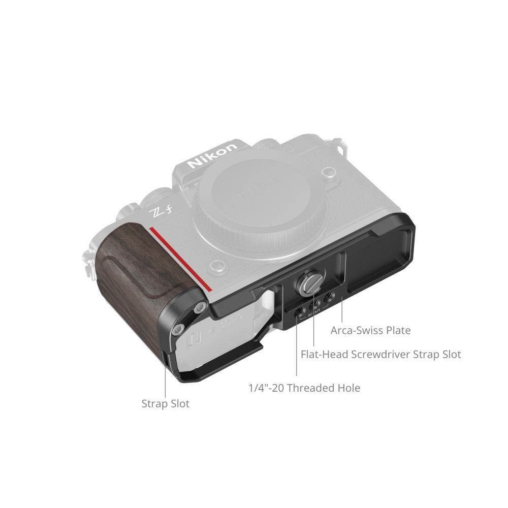 SmallRig 4801 L-Shape Mount Plate with Wooden Handle for Nikon Z f