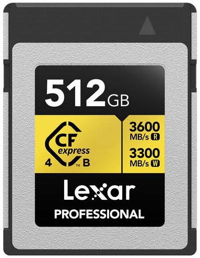 Lexar CFexpress PRO Type B Gold 4.0 series 512GB - R3600/W3300MB/s