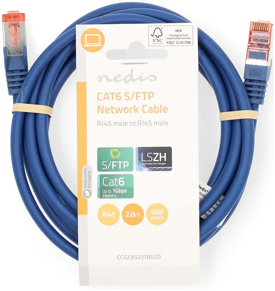 Nedis Cat6 S/FTP network cable RJ45 male - RJ45 male 2m blue