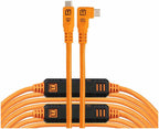 Tether Tools TetherPro Optima 10G USB-C, 31' (9.4m), straight to right orange