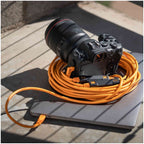 Tether Tools TetherPro Optima 10G USB-C, 31' (9.4m), straight to right orange