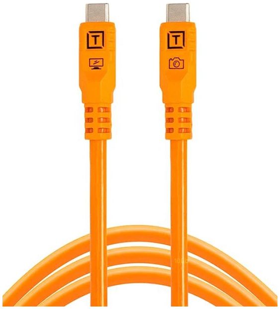 Tether Tools TetherPro Optima 10G Mobile Tethering Kit, 6' (1.8m), straight orange, AeroTab Large ThreadMount