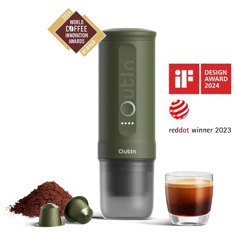 OutIn Nano Portable Electric Espresso Machine – Forest Green