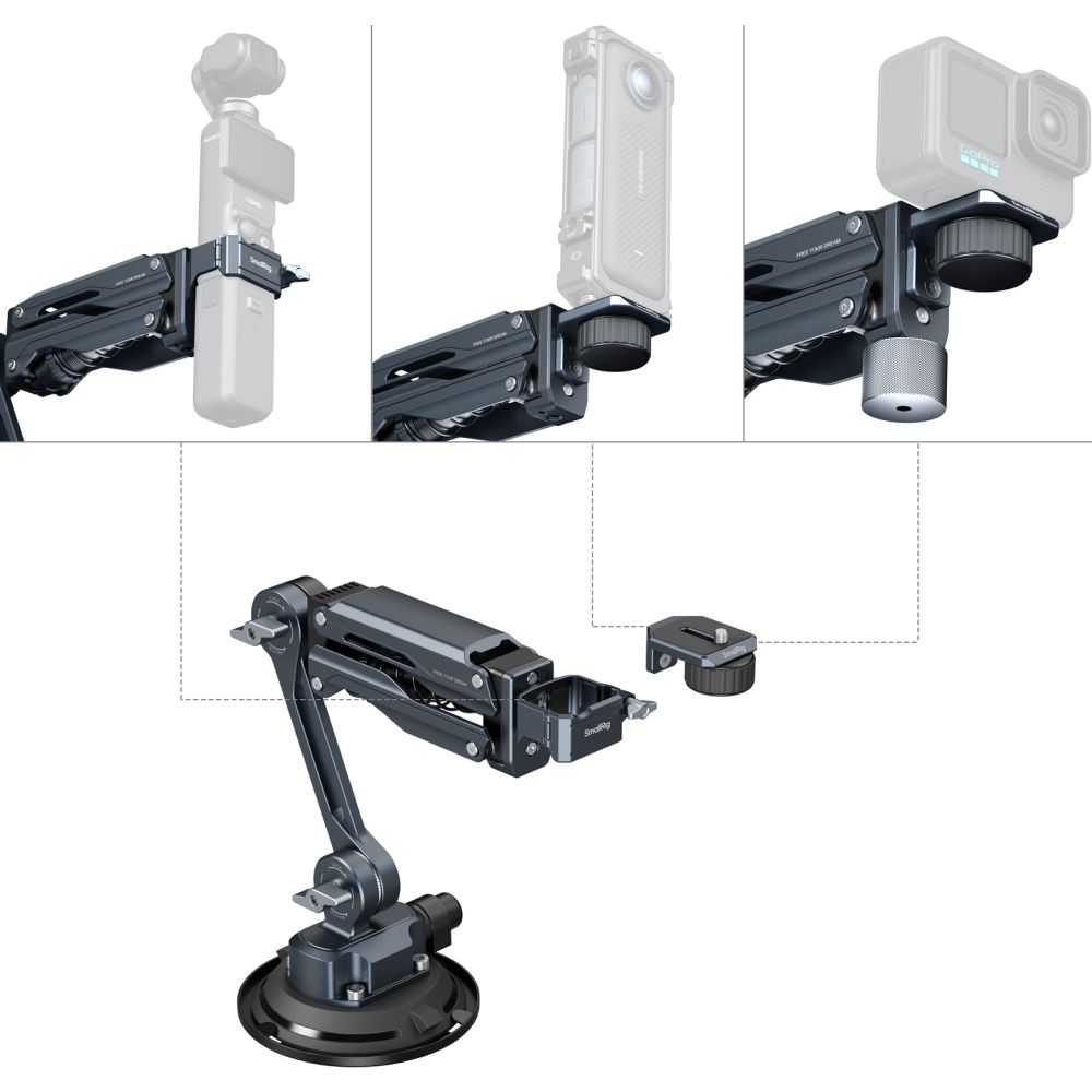 SmallRig 5123 mini Shock Absorber Arm for DJI Osmo Pocket 3 / GoPro HERO13 / Insta360 X4