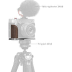SmallRig 5265 L-Shape Mount Plate with Wooden Handle for Fujifilm GFX 100RF (silver)