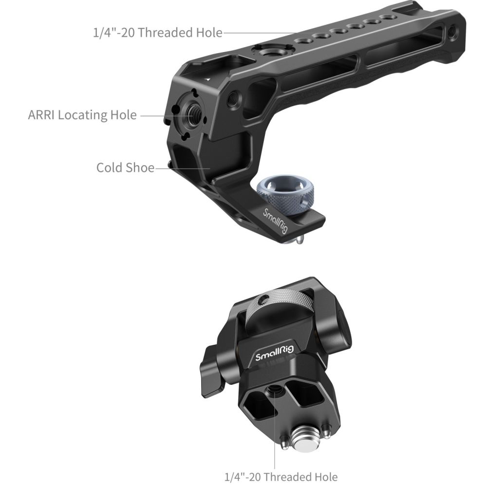 SmallRig 5323 Top Handle with Monitor Support Kit (Compatible with ARRI 3/8"-16 screw)